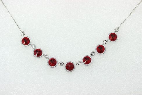 Faship Gorgeous Premium Rhinestone Crystal Floral Necklace Earrings Set in Saudi Arabia