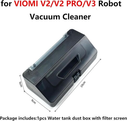 for Viomi Water Tank Dust Box Filter,Two in one Water Tank Dustbin Collection Box Filter for VIOMI V2 V2 PRO V3 Robot Vacuum Cleaner Part (Black) in Saudi Arabia