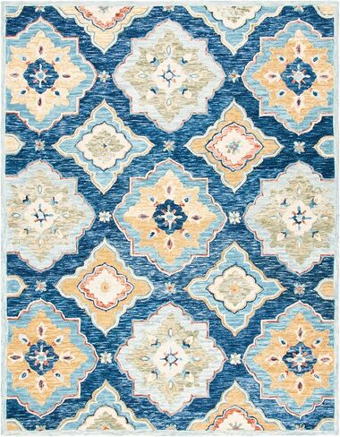 مجموعة SAFAVIEH Suzani مقاس 10.16 سم × 15.24 سم، أزرق داكن / أخضر SZN503N سجادة منطقة صوف فاخرة مصنوعة يدويًا من بوهو in Saudi Arabia