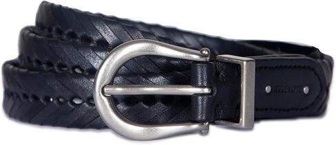 AllSaints Women's 22MM Woven Leather Belt, Adjustable & Perfect for Pants, Black, X-Small-Small in Saudi Arabia