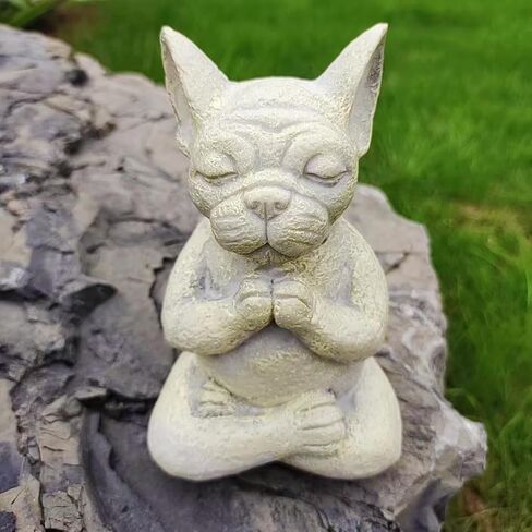 YWHWXB Meditating French Bulldog Figurine, Zen Yoga Dog Buddha Statue, Decorative Collectible for Home Garden Decoration in Kuwait
