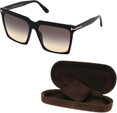 Tom Ford FT0764 SABRINA-02 نظارة شمسية مربعة الشكل + حزمة مع مجموعة أدوات تنظيف النظارات eSHADES in Saudi Arabia