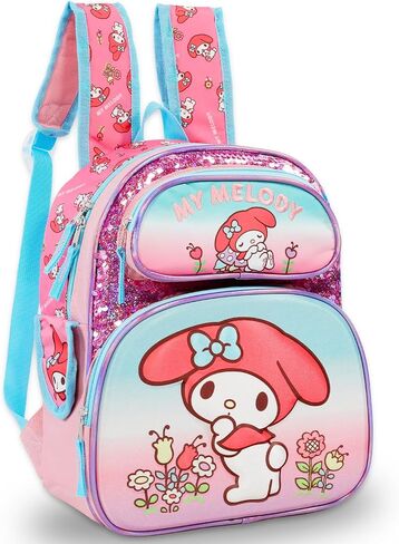 My Melody Mini Backpack for Kids - Bundle With 12" Sanrio School Bag, Water Bottle, Stickers, and More | My Melody Travel Bag for Girls in Saudi Arabia