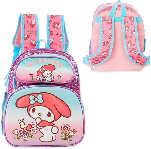 My Melody Mini Backpack for Kids - Bundle With 12" Sanrio School Bag, Water Bottle, Stickers, and More | My Melody Travel Bag for Girls in Saudi Arabia