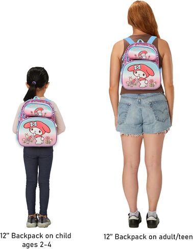 My Melody Mini Backpack for Kids - Bundle With 12" Sanrio School Bag, Water Bottle, Stickers, and More | My Melody Travel Bag for Girls in Saudi Arabia