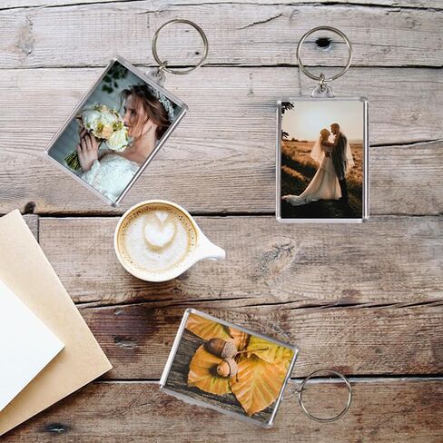 10PCS Acrylic Photo Insert Keychains Picture Frame Keychain Holder 2 x 3 Inch Blank Keyring in Saudi Arabia