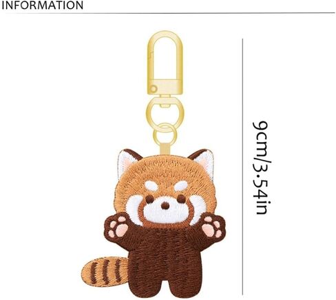 Animal Pendant Cartoon Funny Red Panda Keyrchain Sleep Red Panda Embroidery Pendant Bag Hanging(E) in Saudi Arabia