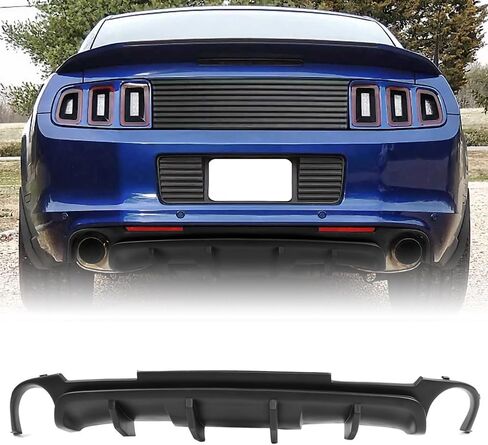 Rear Bumper Diffuser Lip, Compatible with 2013-2014 Ford Mustang, PP Unpainted V2 Style Rear Lower Lip Valance Splitter in Saudi Arabia