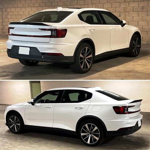 FREEMOTOR802 Rear Trunk Spoiler Compatible with 2021-2025 Polestar Polestar 2, Painted #019 Void Fiberglass FRP X Style Deck Lid Spoiler Rear Trunk Boot Tail Lip Wing Trim in Saudi Arabia
