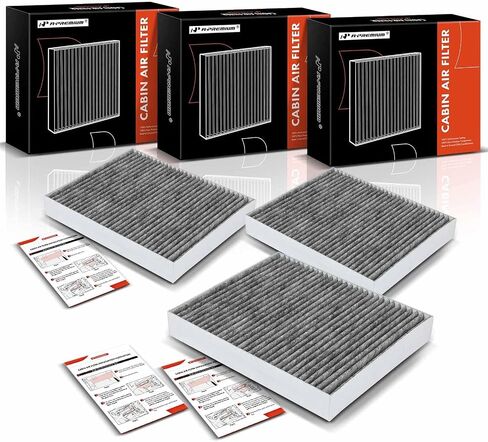 A-Premium 3-PC Cabin Air Filter with Activated Carbon Compatible with Buick, Cadillac, Chevy & Saab - Malibu, Cruze, Sonic, Trax, Volt, Spark, Orlando, LaCrosse, Encore, Regal, Allure, 9-4X, 9-5 in Saudi Arabia
