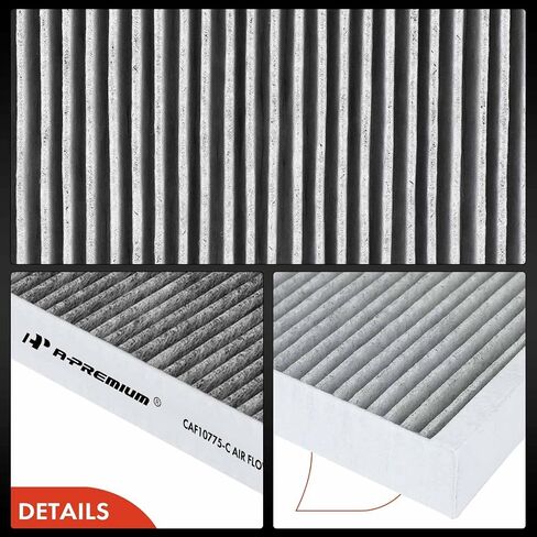 A-Premium 3-PC Cabin Air Filter with Activated Carbon Compatible with Buick, Cadillac, Chevy & Saab - Malibu, Cruze, Sonic, Trax, Volt, Spark, Orlando, LaCrosse, Encore, Regal, Allure, 9-4X, 9-5 in Saudi Arabia