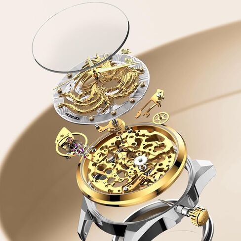 OUPINKE Women’s Automatic Watch Rose Gold Diamond Dial Luxury Elegant Wristwatch Sapphire Crystal Luminous Waterproof in Saudi Arabia