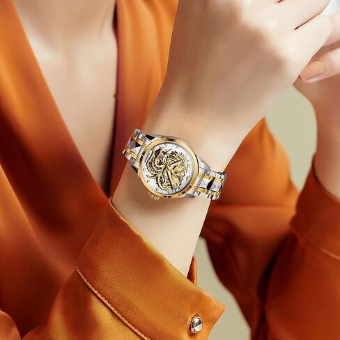 OUPINKE Women’s Automatic Watch Rose Gold Diamond Dial Luxury Elegant Wristwatch Sapphire Crystal Luminous Waterproof in Saudi Arabia
