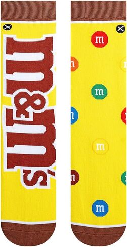 Odd Sox Peanut M&M Split Yellow Men's Crew Socks in Saudi Arabia