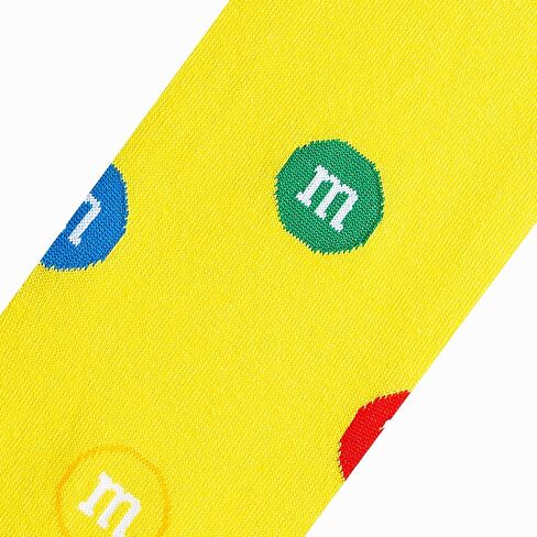 Odd Sox Peanut M&M Split Yellow Men's Crew Socks in Saudi Arabia