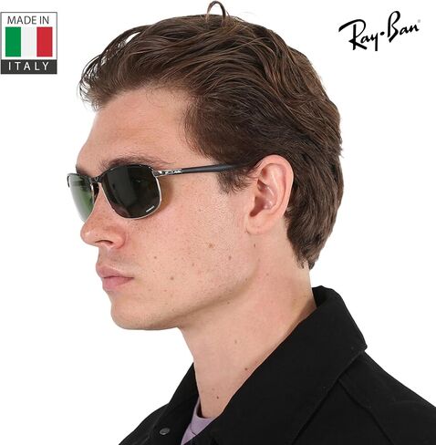 نظارات شمسية مستقطبة من Ray-Ban RB3671CH CHROMANCE مع مجموعة أدوات النظارات - وسادات أنف قابلة للتعديل - نظارة شمسية مربعة مثالية للارتداء الرسمي والعادي in Saudi Arabia