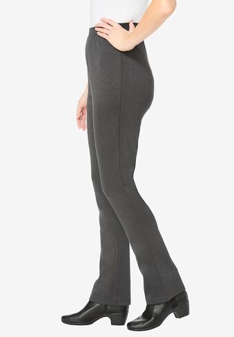 Woman Within Plus Size Tall Stretch Ponte Knit Pull-On Bootcut Pants in Saudi Arabia