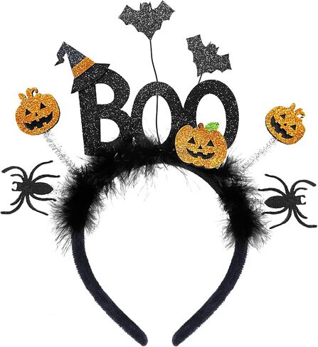 عصابة رأس لطيفة للهالوين من BOO Ghost عصابات رأس متألقة للهالوين للنساء والفتيات أزياء الهالوين in Kuwait
