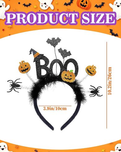 عصابة رأس لطيفة للهالوين من BOO Ghost عصابات رأس متألقة للهالوين للنساء والفتيات أزياء الهالوين in Kuwait