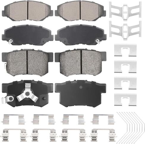 مجموعة مكابح أمامية وخلفية شبه معدنية من السيراميك لهوندا CR-V 2005-2006 لـ CR-V فقط FWD 2012-2016 8 قطعة in Saudi Arabia