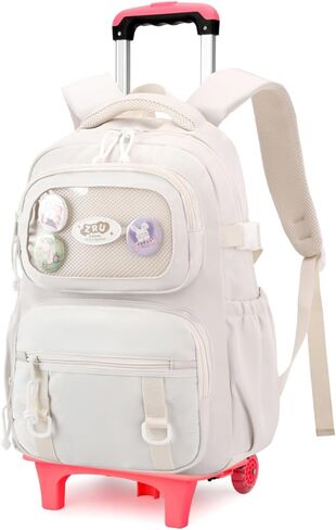 حقيبة ظهر مدرسية ابتدائية للفتيات مع عجلات، حقائب بعجلات للأطفال حقيبة ظهر دوارة للفتيات والأولاد in Kuwait