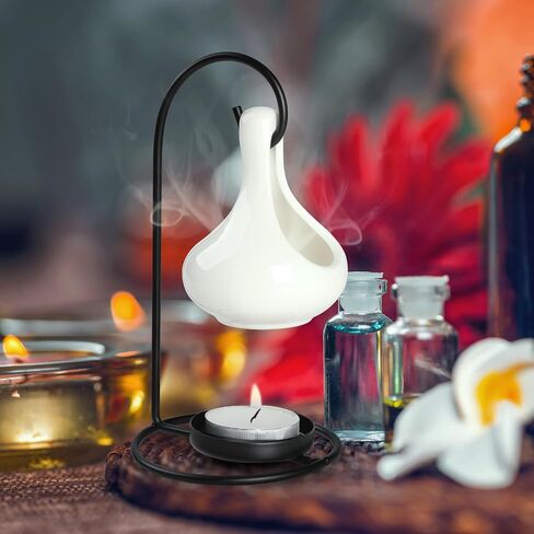 WD&CD مرجل معدني يذوب الشمع المعدني موقد الزيوت العطرية باللون الأسود، الزيوت العطرية والعطور المعطرة، ديكور معلق لغرفة المعيشة وديكور المنزل والعلاج العطري in Kuwait