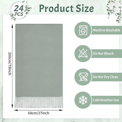 24 حزمة من شالات الباشمينا للزفاف، وشاح مقاس 79 × 27 للضيوف، هدية لحفلات الزفاف في الهواء الطلق in Kuwait