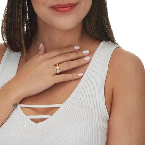 خاتم PalmBeach مطلي بالذهب الأصفر والألماس الأصلي مقاسات 6-10 in Saudi Arabia
