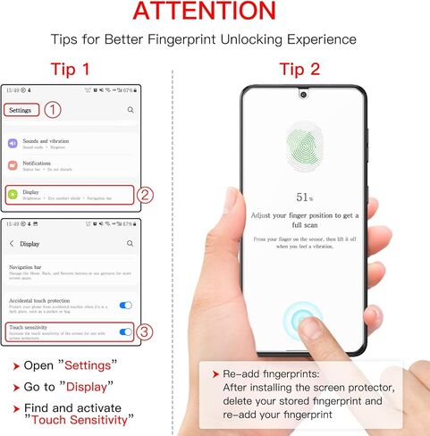 JETech Screen Protector for Samsung Galaxy S24 FE with Camera Lens Protector, Tempered Glass Film, Fingerprint ID Compatible, HD Clear, 2-Pack Each in Saudi Arabia
