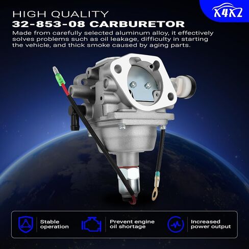 32-853-08 Carburetor with Fuel Pump kit for Kohler 22 23 24 25 26 27 HP SV735 SV720 SV725 SV710 SV715 SV730 SV740 SV810 SV820 SV830 SV840 Engine Replace # 32 853 06-S, 32 853 04-S in Saudi Arabia