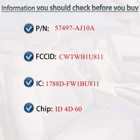 Key Fob Fits for Subaru Legacy Outback 2011 2012 2013 2014 Keyless Remote Control Replacement FCC ID:CWTWB1U811 (4D60 Chip) in Saudi Arabia