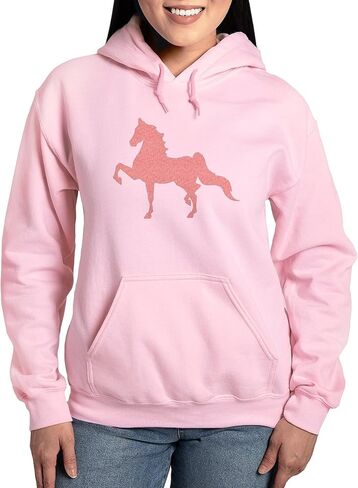 سويت شيرت نسائي بقلنسوة خفيف الوزن بنمط وردي من CafePress American Saddlebred in Saudi Arabia