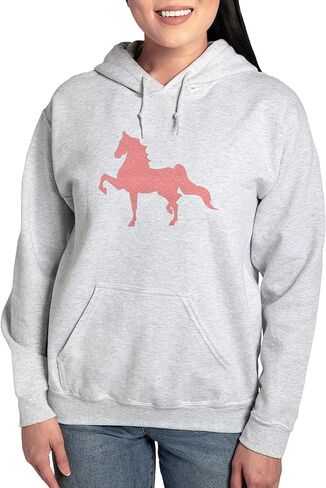 سويت شيرت نسائي بقلنسوة خفيف الوزن بنمط وردي من CafePress American Saddlebred in Kuwait