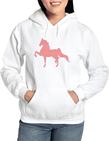 سويت شيرت نسائي بقلنسوة خفيف الوزن بنمط وردي من CafePress American Saddlebred in Kuwait