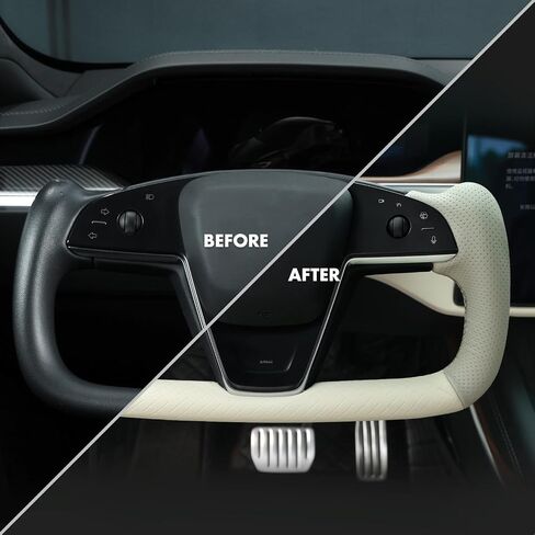 MEWANT Steering Wheel Cover for Tesla Yoke Style Steering Wheel for Model X York Steering Wrap for Model S York Steering Wrap in Saudi Arabia
