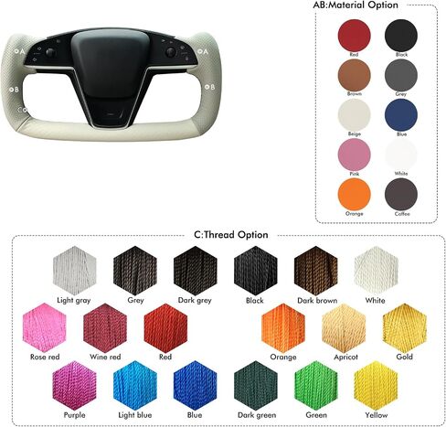 MEWANT Steering Wheel Cover for Tesla Yoke Style Steering Wheel for Model X York Steering Wrap for Model S York Steering Wrap in Saudi Arabia
