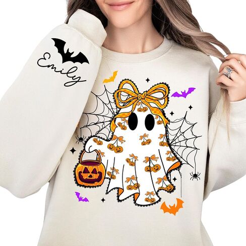 Personalized Spooky Mama Sweatshirt, Halloween Mamas Sweatshirts, Fall Pumpkin Halloween Mama Sweatshirt for Women in Saudi Arabia