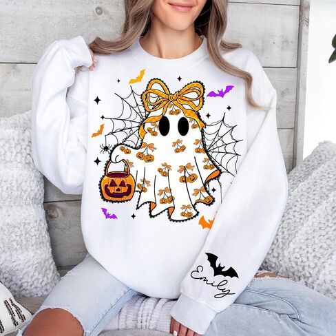 Personalized Spooky Mama Sweatshirt, Halloween Mamas Sweatshirts, Fall Pumpkin Halloween Mama Sweatshirt for Women in Saudi Arabia