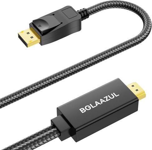 BolAAzuL HDMI to DisplayPort Cable 4K@60Hz Black, Unidirectional HDMI Source to Display Port Monitor Cable USB Powered, HDMI Male Input to DP Male Output Converter Adapter Cord for PS5, PS4 Pro in Kuwait