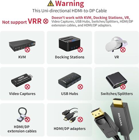 BolAAzuL HDMI to DisplayPort Cable 4K@60Hz Black, Unidirectional HDMI Source to Display Port Monitor Cable USB Powered, HDMI Male Input to DP Male Output Converter Adapter Cord for PS5, PS4 Pro in Kuwait