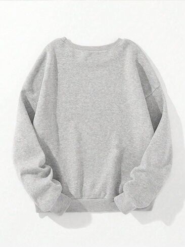 SHENHE Women's Crewneck Sweatshirt Cute Embroidered Long Sleeve Drop Shoulder Lined Fall Sweatshirt Pullover in Saudi Arabia