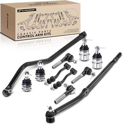 A-Premium Set of 11, Front Sway Bar Link, Upper Lower Ball Joint, Inner Outer Tie Rod End, Track Bar, Compatible with Jeep XJ Series - Cherokee 1991-2001, Comanche 1991-1992 in Saudi Arabia
