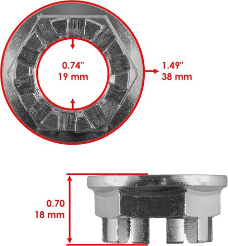 Caltric Rear Axle Nut with Pin Compatible with Honda Trx350 Rancher 350 2X4 4X4 S ES 2000-2006 in Saudi Arabia