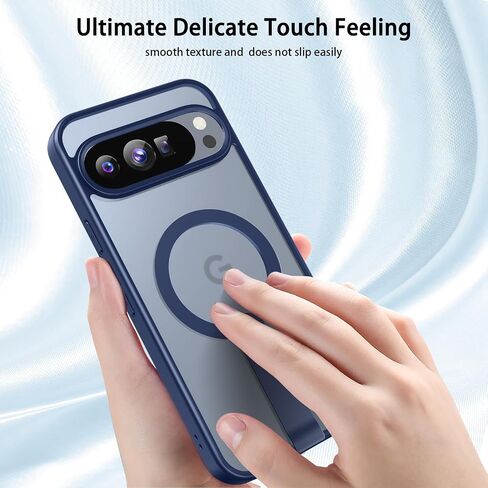 Magnetic for Google Pixel 9 Pro XL Case with Kickstand, Compatible with MagSafe, Camera Lens Protector, Military-Grade Drop Protection, Yellowing Resistant, Shockproof Slim Case, Clear in Saudi Arabia