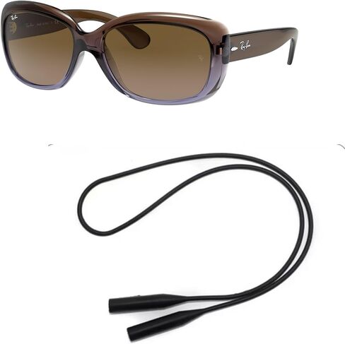 Ray-Ban RB4101 Sunglasses Bundle: RB 4101 JACKIE OHH 860/51 Jackie Ohh Brown Gradient Lila and Universal Anti-slip Silicone Leash in Saudi Arabia