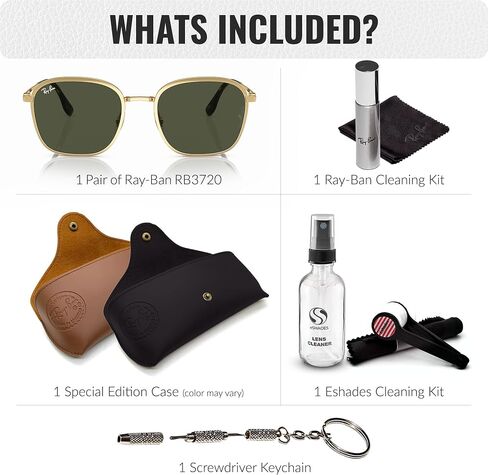 Ray-Ban RB3720 Square Shaped Sunglasses for Men & Women with Official RAYBAN Eyewear Kit in Saudi Arabia