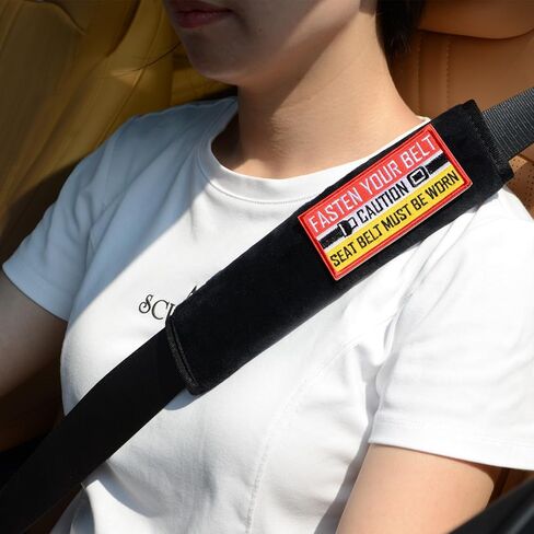 2 Pack Soft Seat Belt Cover Pad with Embroidered Fabric Sticker (Flag-USA) - Comfortable Seatbelt Covers for All Cars and All Ages - Seat Belt Extender Shoulder Pad - Seatbelt Cushion for Backpack in Saudi Arabia