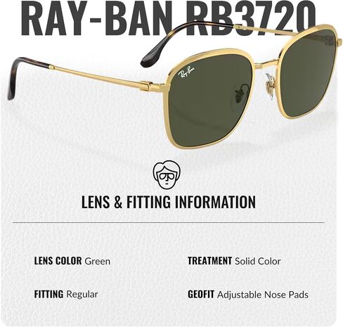 Ray-Ban RB3720 Square Shaped Sunglasses for Men & Women with Official RAYBAN Eyewear Kit in Saudi Arabia