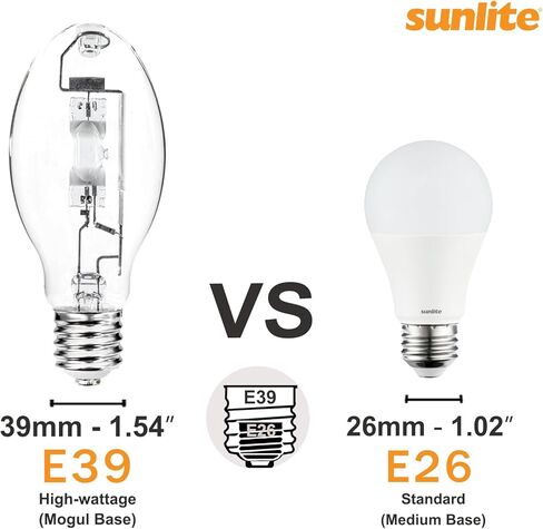 Sunlite 03635-SU LU150/MOG لمبة إضاءة صوديوم عالية الضغط 150 وات، قاعدة موغول (E39)، كود ANSI S55، 16000 لومن، 20000 ساعة حياة، شفاف، 2100 ك in Saudi Arabia