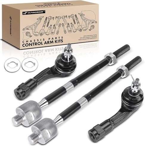 مجموعة A-Premium مكونة من 4 قطع، طقم نهاية قضيب ربط أمامي داخلي وخارجي متوافق مع Hyundai Accent 2018-2022 وKia Rio 2018-2023 in Saudi Arabia